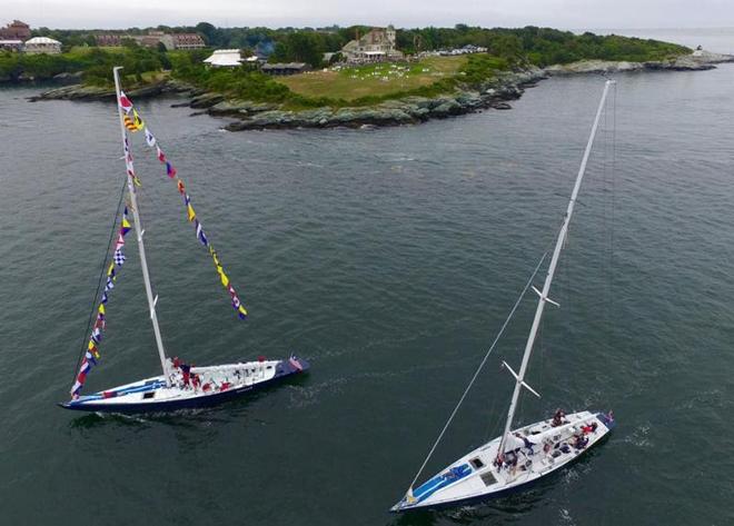 The entrance to Newport Harbor is just one as US 42 and US 46 glide past Castle Hill. © Manhattan Yacht Club